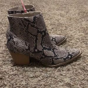 Snake skin booties